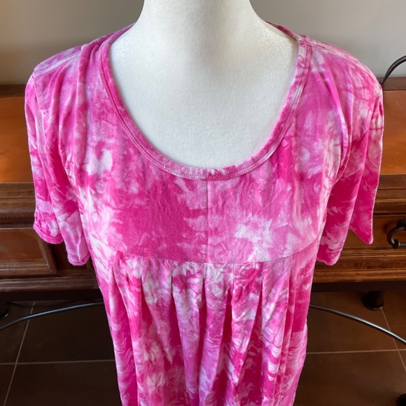 Tie Dye Women’s Night-Shirt. Pink/White. Size L - Picture 2 of 8
